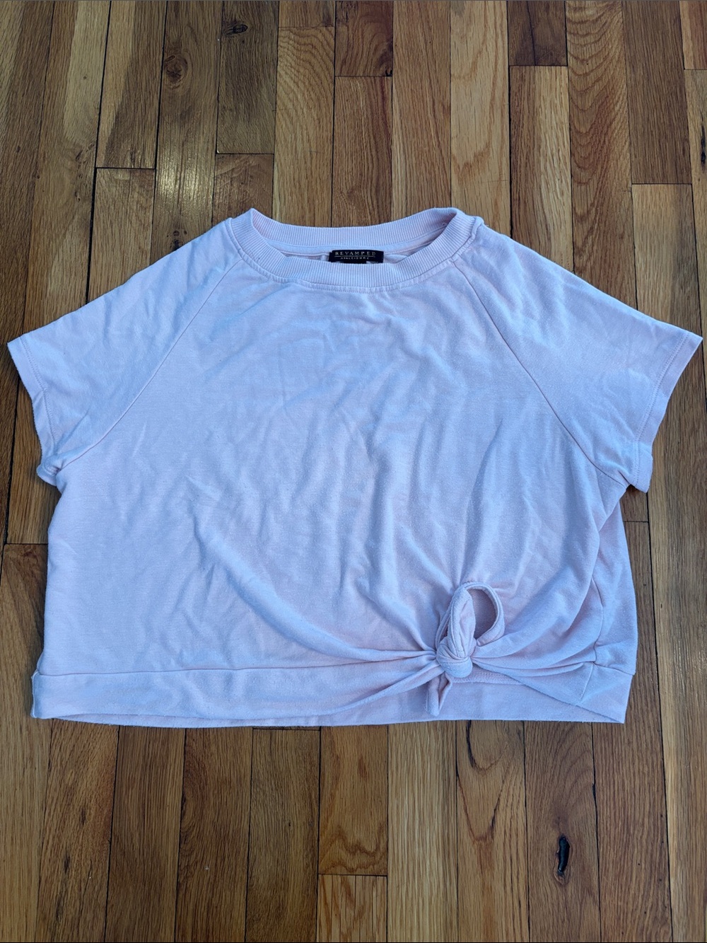 Revamped Pale Pink Knot-Front Crop Top (2)